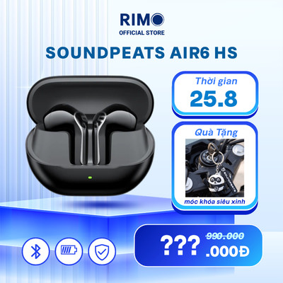Tai Nghe True Wireless SoundPEATS Air6 HS Hires Audio | Driver Sinh Học 3 Lõi Bảo Vệ Tai | N-Reduce 2.0 | Bluetooth 6.0