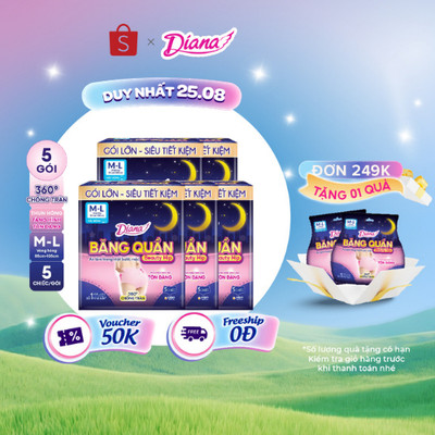[KOL] Bộ 5 Diana Băng Quần Beauty Hip size M-L 5 chiếc/gói