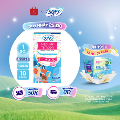Băng vệ sinh siêu thấm Sofy Soft Tampon Regular 10 miếng/ hộp (Hàng nhập khẩu)