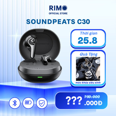 Tai nghe True Wireless SoundPEATS C30 Hybrid ANC, Hi-Res, LDAC, Kháng nước IP54, Bluetooth 6.0