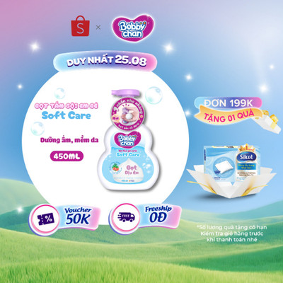 [MỚI RA MẮT] Bọt tắm gội em bé Soft Care - Làm sạch dịu nhẹ, dưỡng ẩm chuyên sâu 200ml/450ml