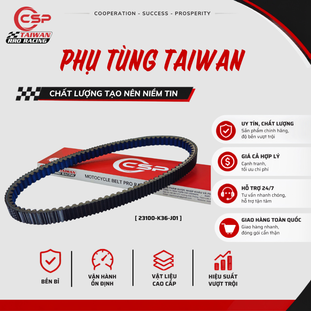 CSP Đỏ Dây Curoa K35 ABL 150 / Vario 125 NEW