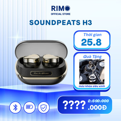 Tai nghe True Wireless SoundPEATS H3 có 3 Driver BA Dynamic, LDAC APTX Lossless, Bluetooth 5.4