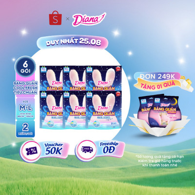 [MỚI] Combo 6 Băng Quần Diana Comfy Girl Cool Fresh size M-L 2 miếng/gói