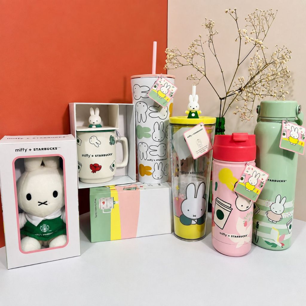 {Hàng Sẵn} Bộ Ly Bình Nước Thỏ Hoạt Hình Miffy x Starbucks Pastel Dễ Thương Tumbler Mug Store Mỹ