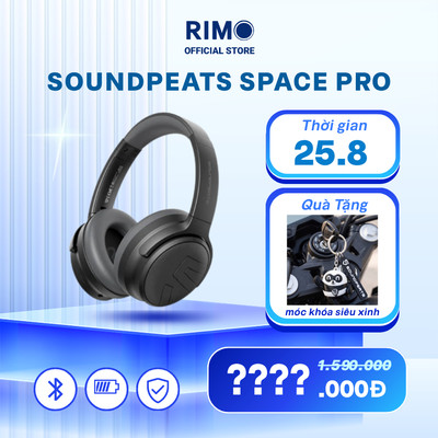 Tai nghe chụp tai SoundPEATS Space Pro, Pin 151 Giờ, Hybrid ANC, Hi-Res Audio LDAC, Bluetooth 5.4