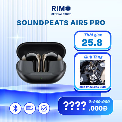 Tai nghe True Wireless SoundPEATS Air5 Pro ANC, LDAC, APTX Lossless, Kháng nước IPX5,  Bluetooth 5.4
