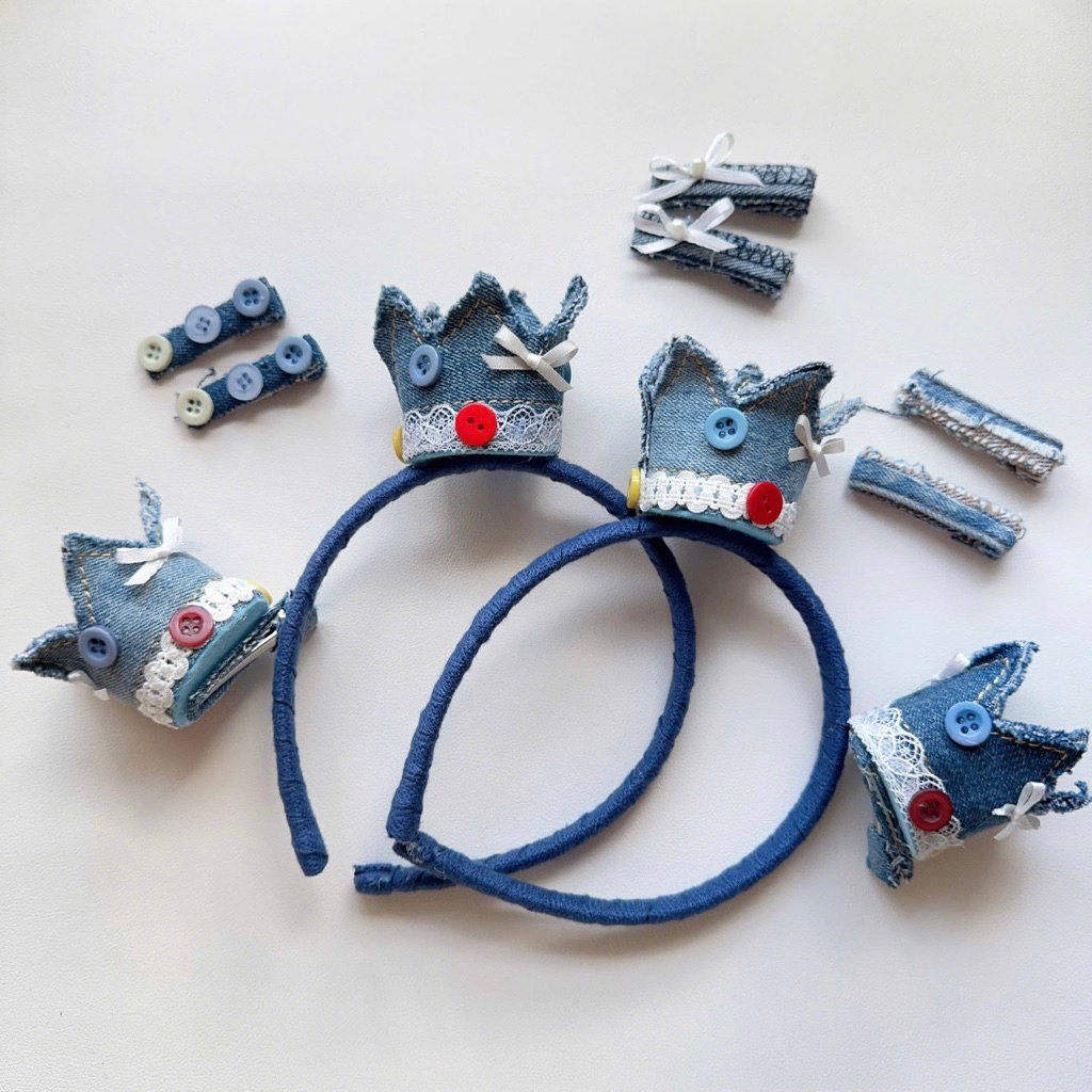 Kẹp / Bờm vương miện chú Thơm dành cho Gai con An và Nhiên Handmade