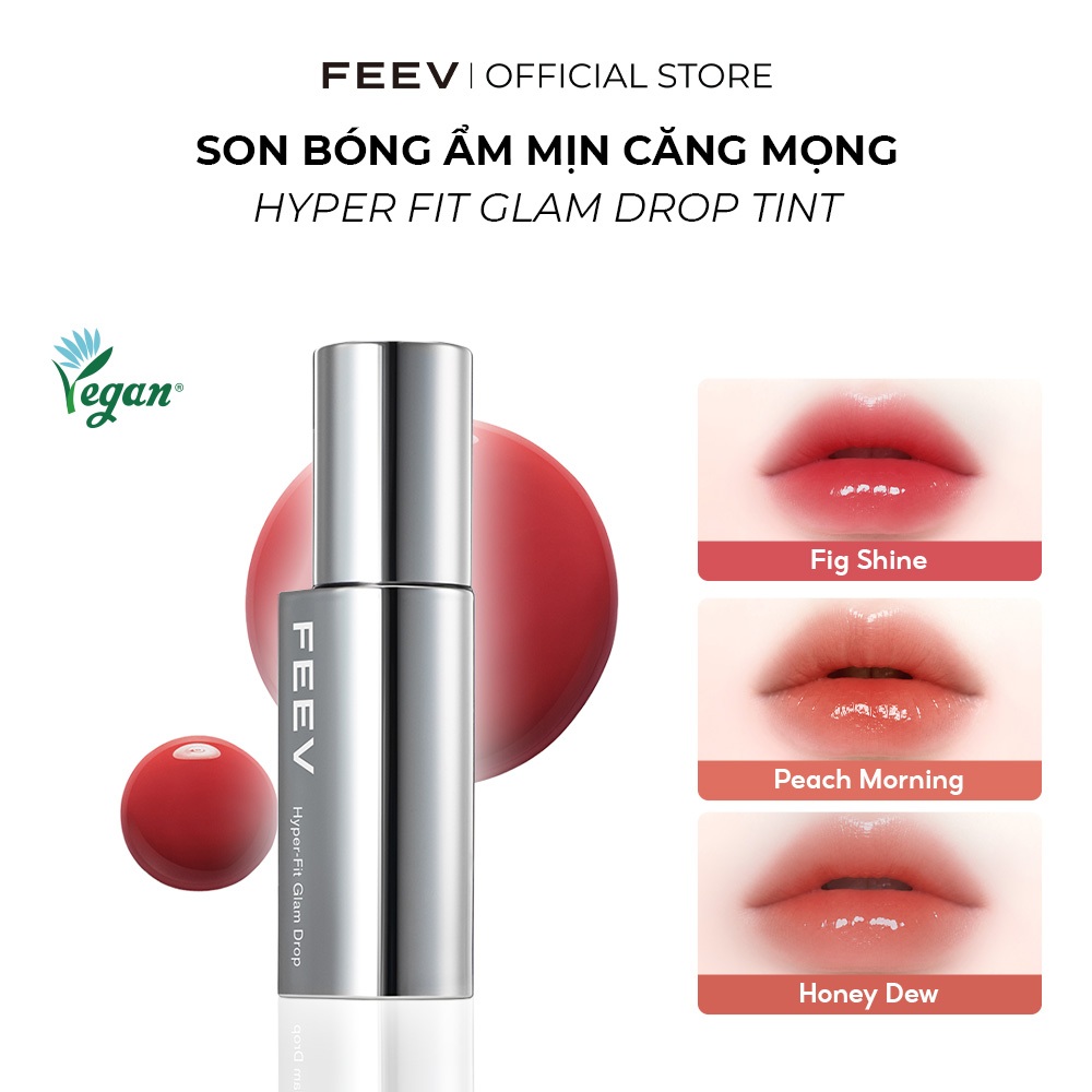 Son TINT bóng thuần chay dưỡng ẩm căng mọng FEEV Hyper-Fit Glam Drop 3.3g