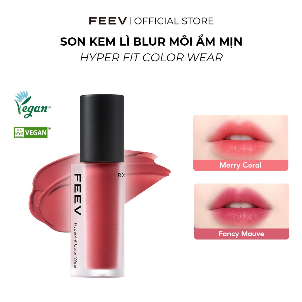 Son Kem Nhung Lì Thuần Chay Blur Mịn Môi FEEV Hyper-Fit Color Wear 3.5g