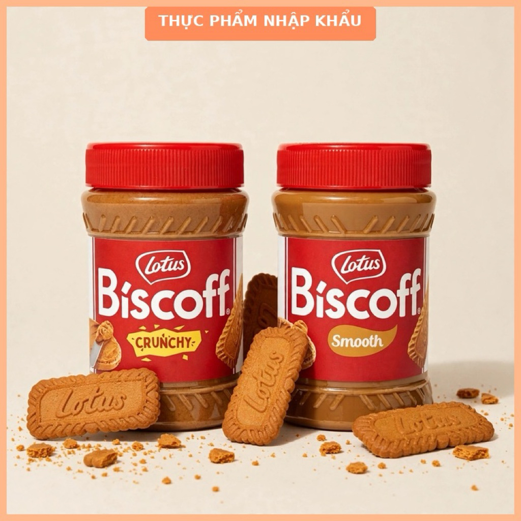BƠ BÁNH QUY LOTUS BISCOFF SPREAD Smooth, Crunchy 380G