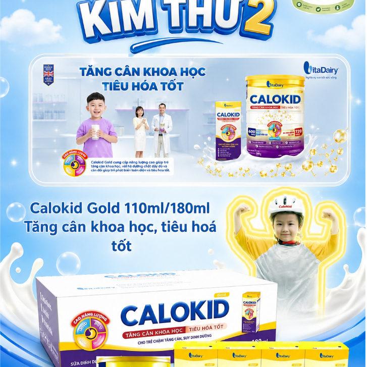[VITADAIRY] Sữa Pha Sẵn CaloKid 110ml– Bổ Sung Năng Lượng, Hỗ Trợ Tăng Cân Cho Trẻ