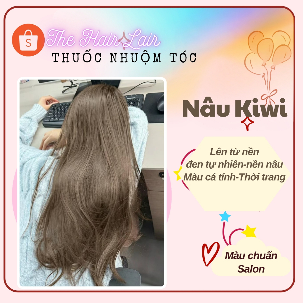 Thuốc nhuôm tóc màu nâu kiwi ,thuốc nhuộm tóc tại nhà