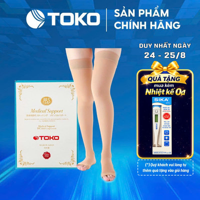 Vớ y khoa TOKO, vớ đùi, tất hỗ trợ suy giãn tĩnh mạch, thương hiệu Nhật Bản - 01 đôi