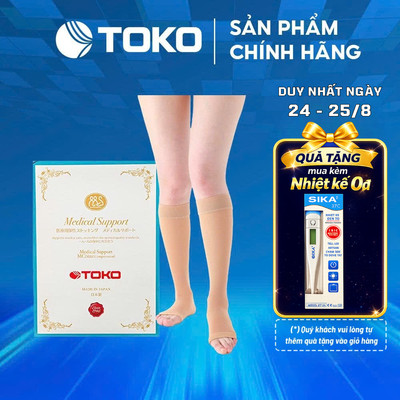 Vớ y khoa TOKO, vớ gối, tất hỗ trợ suy giãn tĩnh mạch, thương hiệu Nhật Bản - 01 đôi