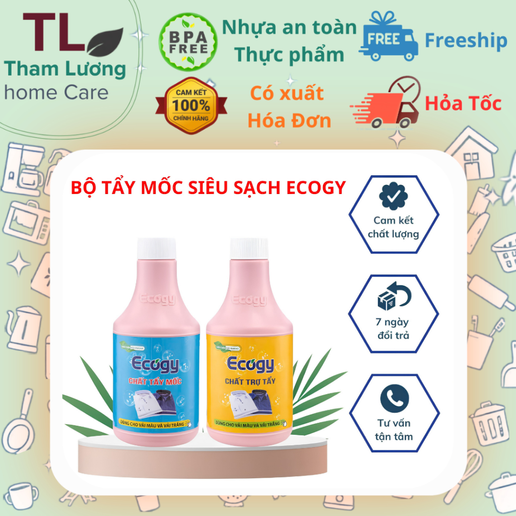 TLHC_Bộ Nước Tẩy Mốc Đa Năng Ecogy Siêu Sạch Đánh Bay Vết Bẩn Cứng Đầu Quần Áo Trắng Màu