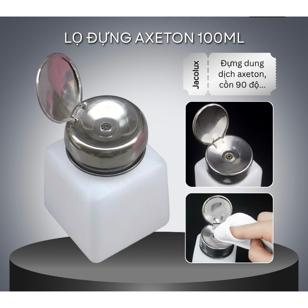 Lọ đựng dung dịch axeton nắp nhôm 100ml