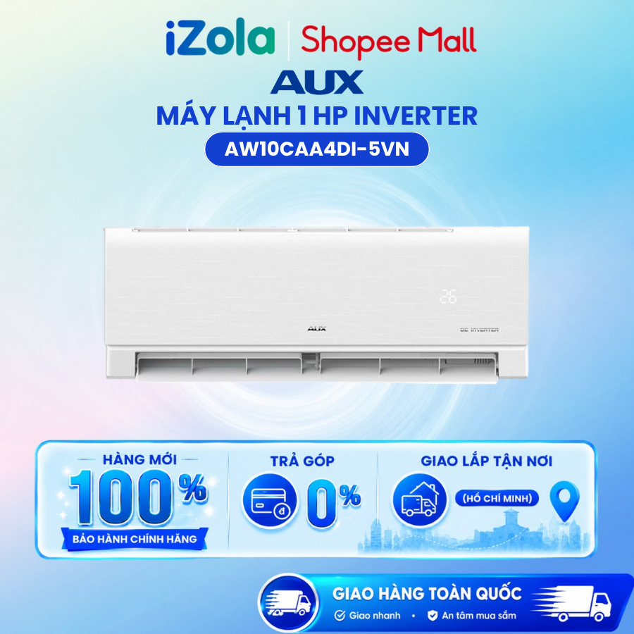 AW10CAA4DI-5VN - Máy lạnh Aux Inverter 1 HP AW10CAA4DI-5VN - Hàng chính hãng