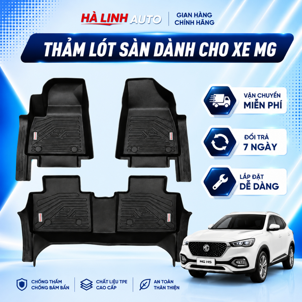 Thảm sàn nhựa đúc TPE cho các dòng xe MG - MG5 AT, MG5 MT, ZS, HS hàng cao cấp