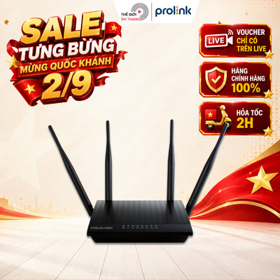 Bộ Phát Wifi Prolink PRC3801 - Router Wifi 2 Băng Tần, Tốc Độ Cao, Sóng Mạnh  - THẾ GIỚI ÂM THANH