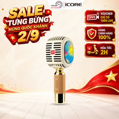 Micro Karaoke Kèm Loa Bluetooth iCore - Micro Karaoke Kiêm Loa Bluetooth - THẾ GIỚI ÂM THANH