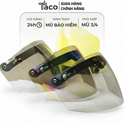 Kính Mũ Bảo Hiểm 3/4 TACO GRS Royal Chính Hãng - Kính Full Mặt Chống Nắng, Chống Tia UV Cao Cấp