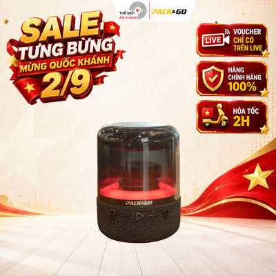 Loa Bluetooth PACK&GO LBS-02 Đèn LED 7 Màu, Âm Bass Mạnh, Giá Tốt - THẾ GIỚI ÂM THANH