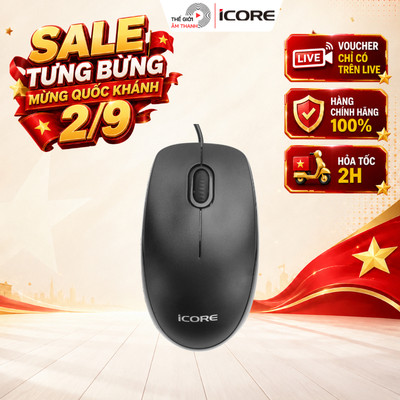 Chuột Có Dây iCore IMC1007 - Silent 90%, Cảm Biến 1200 DPI, Giá Rẻ - THẾ GIỚI ÂM THANH