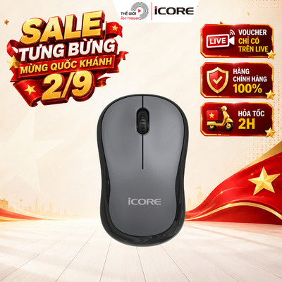 Chuột Không Dây iCore IWM1005 Silent - Thiết Kế Thuận Cả Hai Tay, Giá Tốt - THẾ GIỚI ÂM THANH