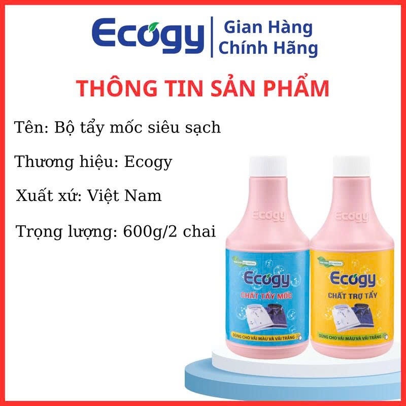 [Có chai xanh 𝗸𝗲̀𝗺 𝘃𝗼̀𝗶 𝘅𝗶̣𝘁 + 𝗴𝗮̆𝗻𝗴 𝘁𝗮𝘆] Tẩy mốc siêu sạch Ecogy; hỗ trợ làm sạch vết thâm kim, mốc