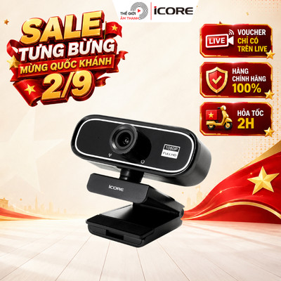 Webcam Tích Hợp Micro iCore IC5 - Full HD 1080p Tích Hợp Micro - Góc Rộng 105° - THẾ GIỚI ÂM THANH