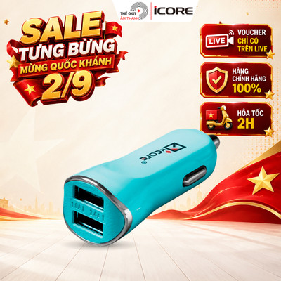 Tẩu Sạc Trên Xe Ô Tô iCore - THẾ GIỚI ÂM THANH