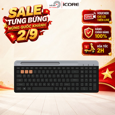 Bàn Phím Không Dây Bluetooth iCore IBK100 - Thiết Kế Tinh Tế, Đa Kết Nối - THẾ GIỚI ÂM THANH