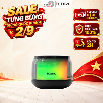 Loa Bluetooth iCore M32 - Đèn LED Đổi Màu, Kết Nối TWS, Nghe Gọi Rảnh Tay - THẾ GIỚI ÂM THANH