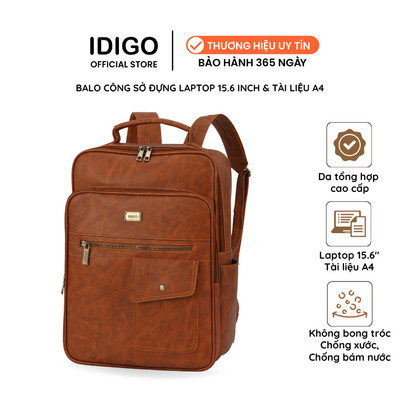 Ba lô công sở thời trang nam nữ thiết kế ngăn túi hộp phía trước hiện đại, balo da laptop 15.6 inch UBP2 - 6036
