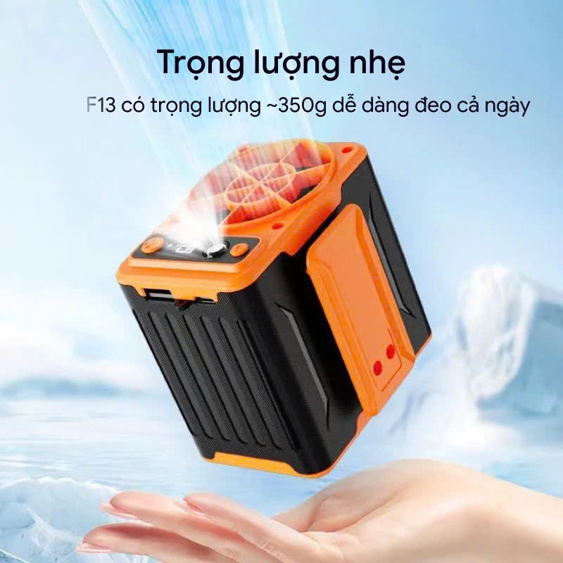 Quạt Mini Đeo Thắt Lưng Tirek F13 - Quạt Làm Mát Lưng. Chạy Liên Tục 12-40h. Dung Lượng Chuẩn 10000m