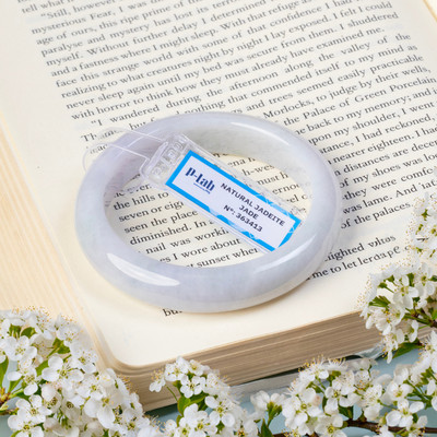 Vòng Tay Cẩm Thạch Mã 363413 Type A Bạch Ngọc Ánh Tím Nếp Hoá Ni 53 - Ngọc Trai Trường Thịnh