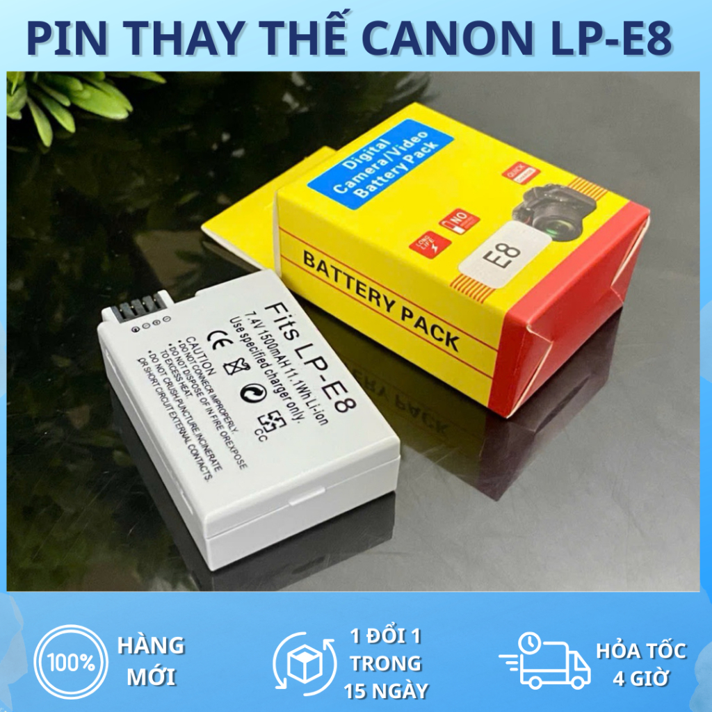 Pin Thay Thế Canon LP-E8 cho Máy ảnh Canon EOS 550D / 600D / 650D / 700D LP E8 Dung lượng cao