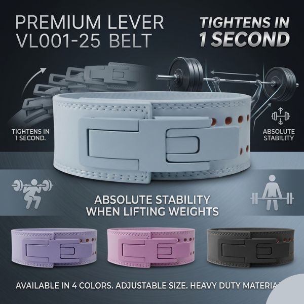 Đai Lever Belt Valeo VL001-25 Cao Cấp – Khóa Lever Chắc Chắn, Hỗ Trợ Squat, Deadlift, Tập Nặng