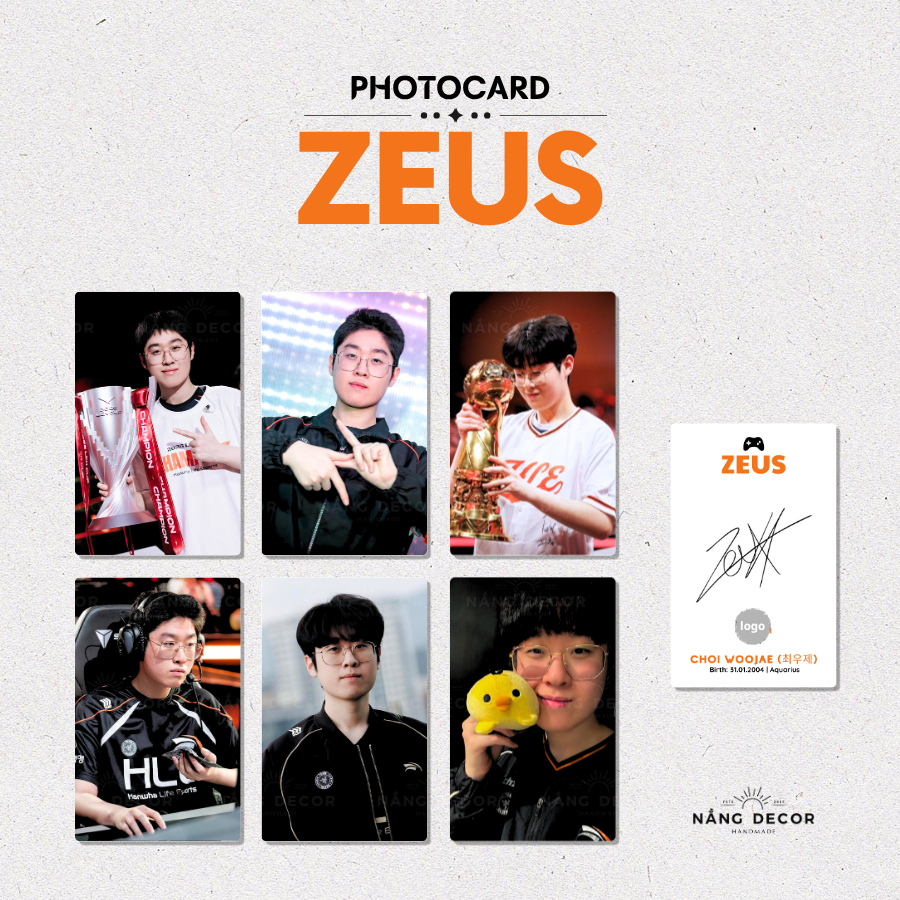 [HCM] Photocard Lo-mo ZEUS Hle Bo Góc (LOL) Liên Minh Huyền Thoại  - Size 5.4 x 9cm | Nắng Decor 201