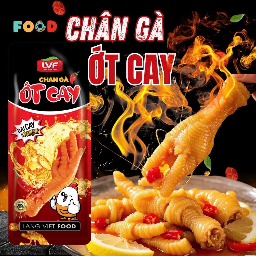 Combo 10 - 30 chân gà có xương ớt cay - chân gà Làng Việt Food