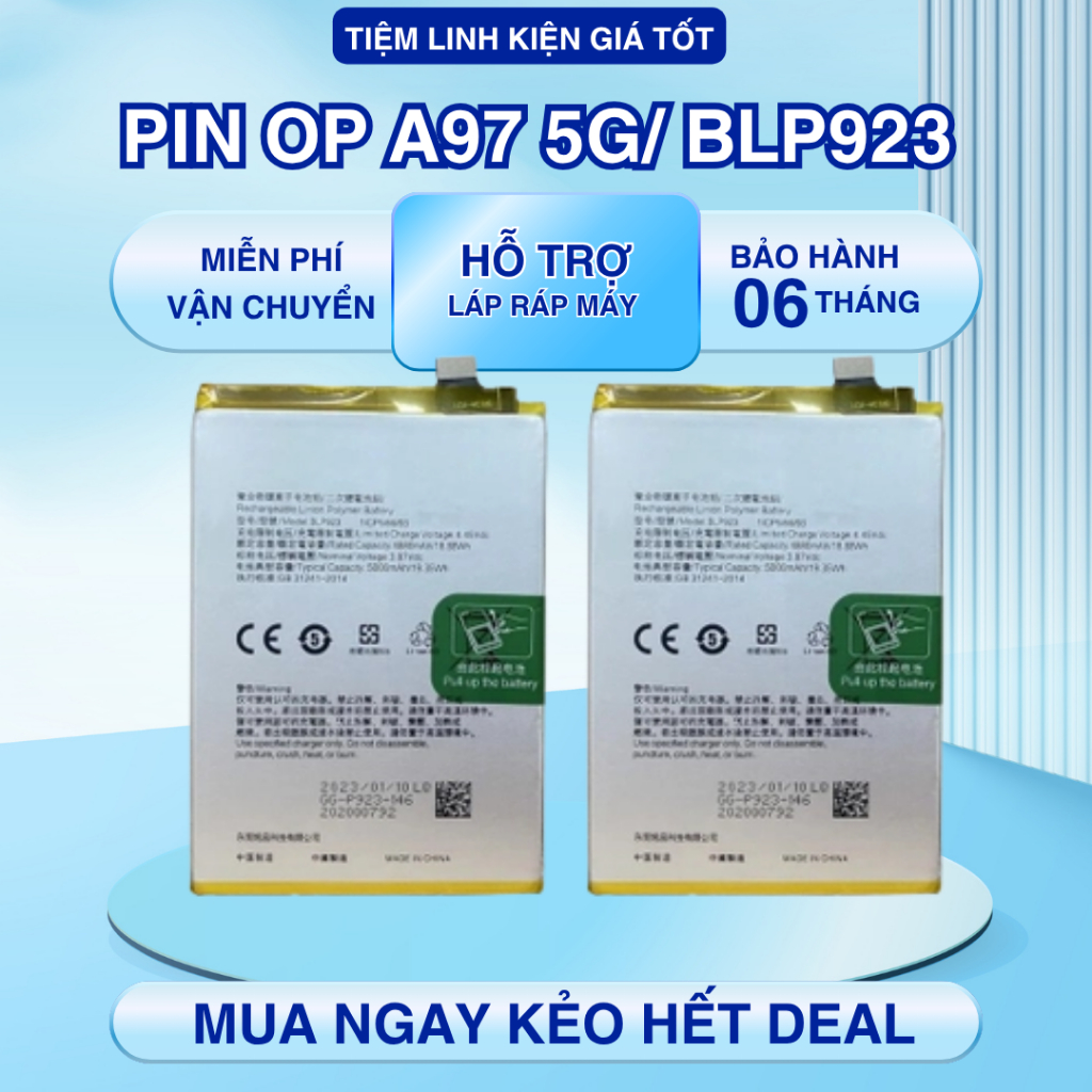 Pin Tương Thích OP A97 5G/ A77-5G / A57 5G/ BLP923 (Zin)