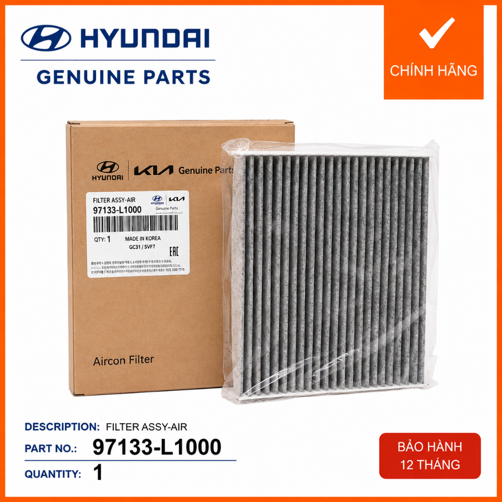 [Chính Hãng] Lọc gió điều hòa Hyundai Santafe , Sonata , Tucson , Kia Sorento từ 2021- 2025 97133-L1