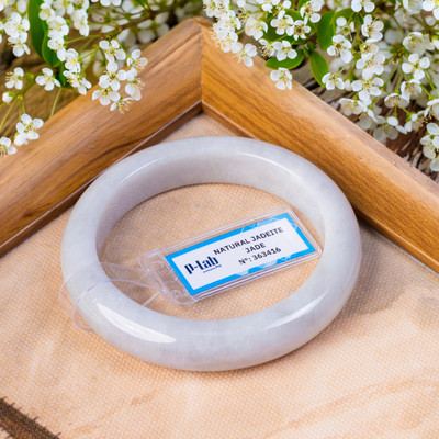 Vòng Tay Cẩm Thạch Mã 363416 Type A Bạch Ngọc Ánh Tím Nếp Hoá Ni 54 - Ngọc Trai Trường Thịnh