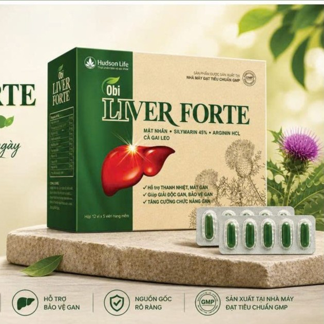 [CHÍNH HÃNG] Obi LIVER FORTE - Hỗ trợ mát gan, bảo vệ gan, thải độc gan ( hộp 12 vỉ x 5 viên )