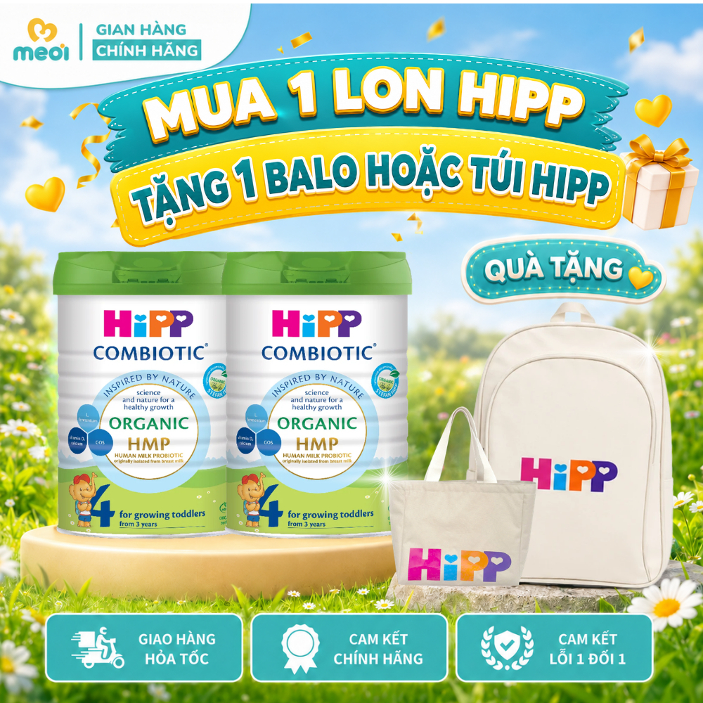 (tặng kèm quà) Sữa bột công thức HiPP Organic Nhập Khẩu, tăng sức đề kháng hỗ trợ tiêu hóa, bổ sung HMP&GOS 800g Mẹ Ơi