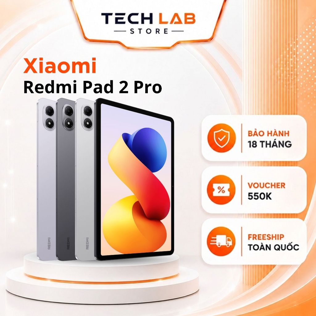 Máy tính bảng XIAOMI Redmi Pad 2 Pro Wifi Chip Snapdragon® 7s Gen 4 - Bảo hành 18 Tháng