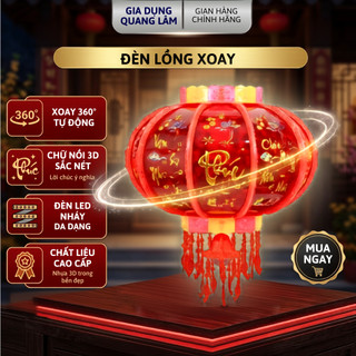 Đèn Lồng Xoay 360 Mẫu Mới, Led Nháy 7 Chế Độ, Chữ Nổi Sắc Nét, Dùng Trang Trí Tết, Trung Thu, Lễ Hội