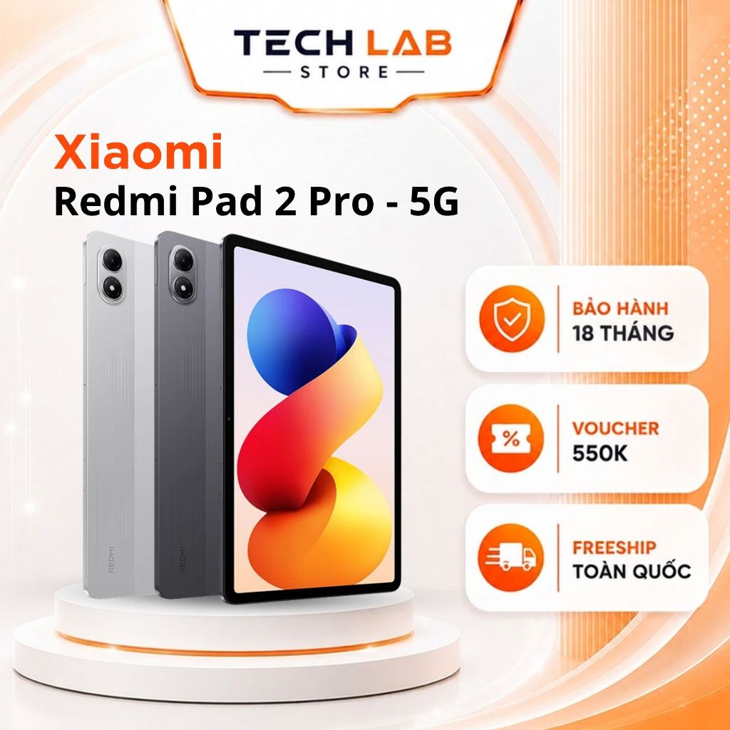 Máy tính bảng XIAOMI Redmi Pad 2 Pro 5G RAM 6GB ROM 128GB Chip Snapdragon® 7s Gen 4 - BH 18 Tháng