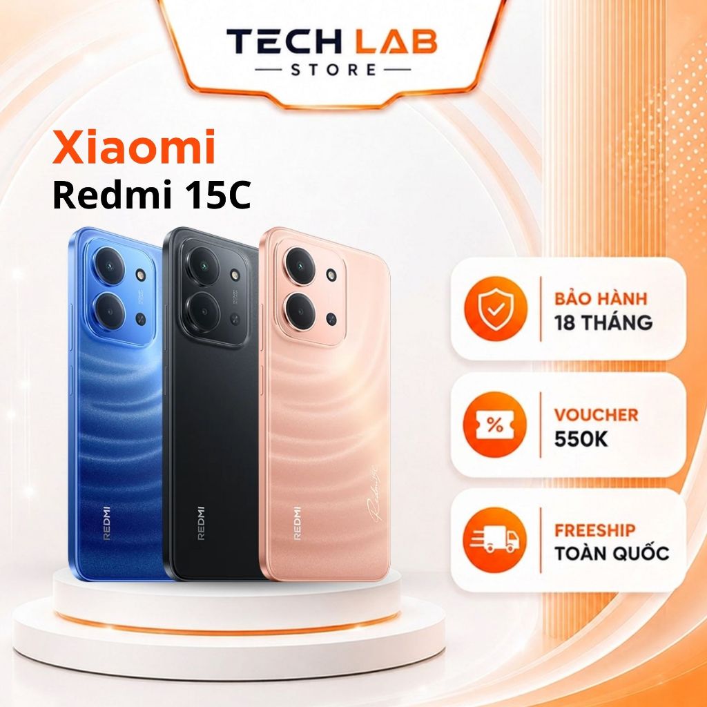 Điện thoại XIAOMI Redmi 15C - 4/128GB - Chip MediaTek Helio G81-Ultra - Bảo hành 18 Tháng